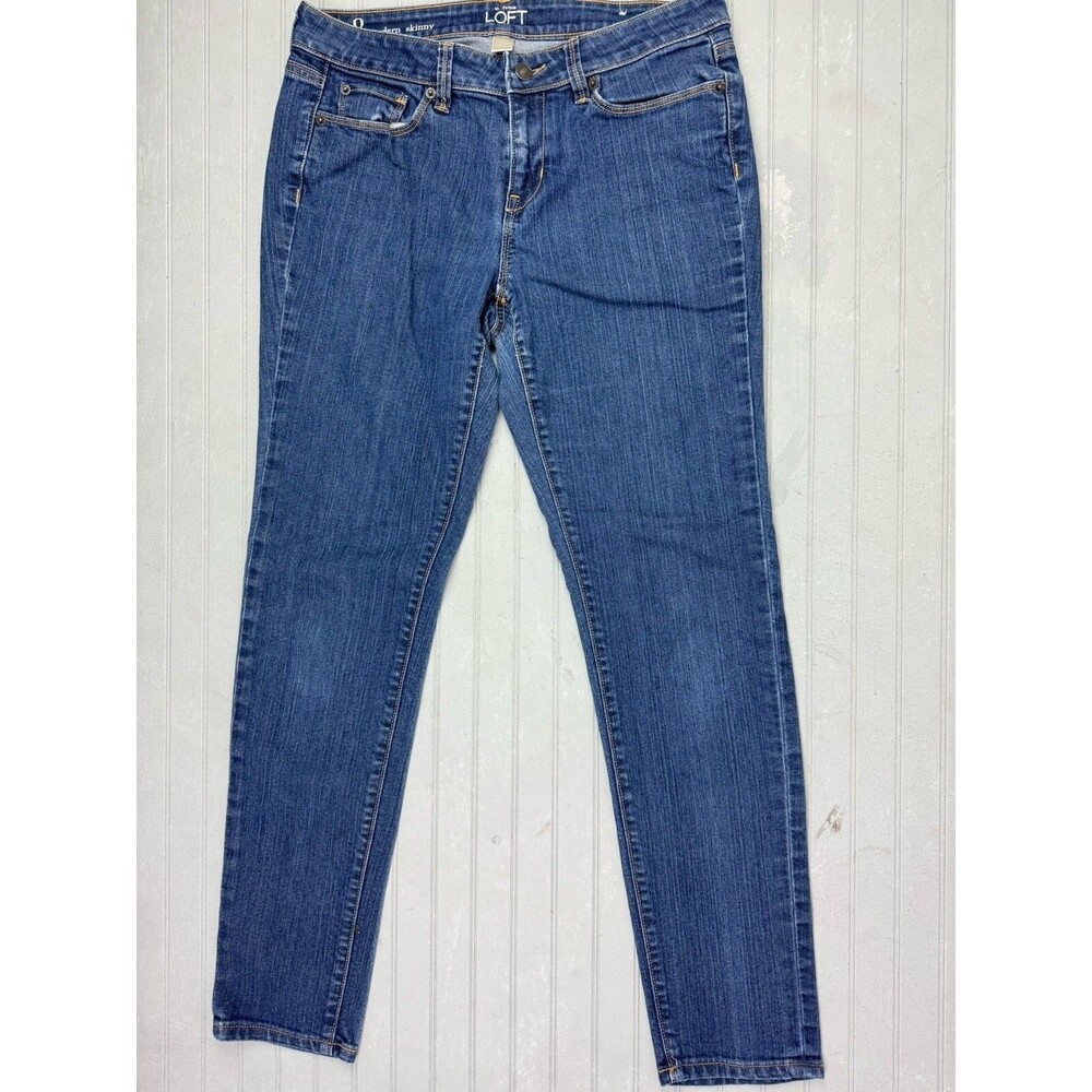 Ann Taylor Loft Size 8 Womens Jeans Modern Skinny Mid Rise Stretch Dark Wash